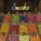 Snacks – Värikkäät kirjaimet – LED-neonvalomainos (5 V USB)