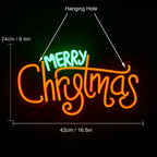 Merry Christmas – Kaunokirjoitustyyli – LED-neonkyltti (5 V USB)