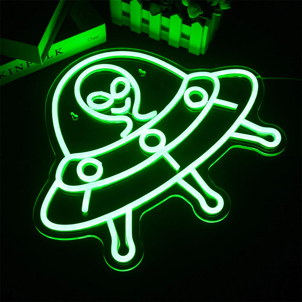 Grön utomjording – LED-neonskylt (5 V USB)