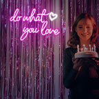 do what you love – Sydän – LED-neonkyltti (5 V USB)