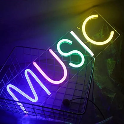 Music 5V Mini USB LED Neon Sign - Budget Friendly