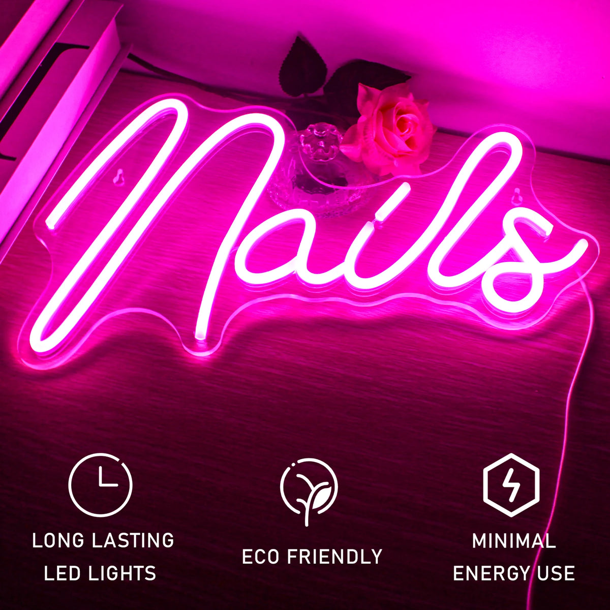 Nails – LED-neonkyltti (5 V USB)