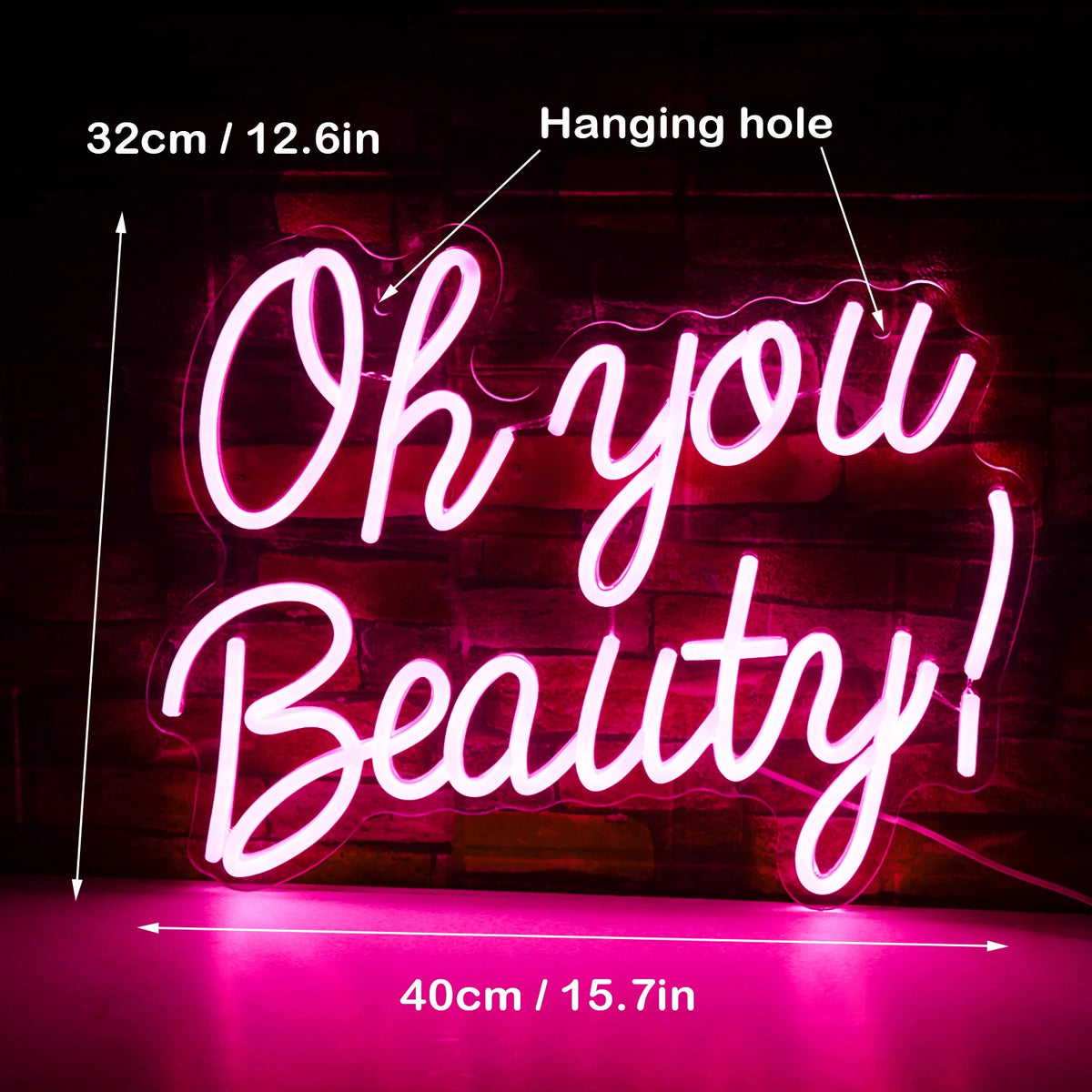 Oh You Beauty – LED-neonvalomainos (5 V USB)