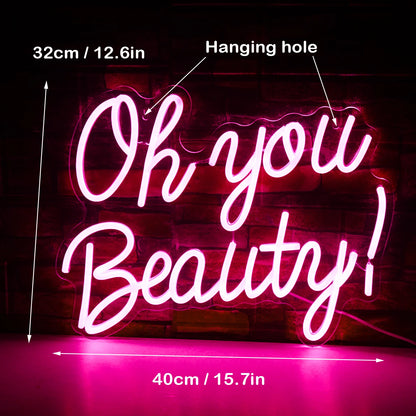 Oh You Beauty 5V Mini USB LED Neon Sign - Budget Friendly