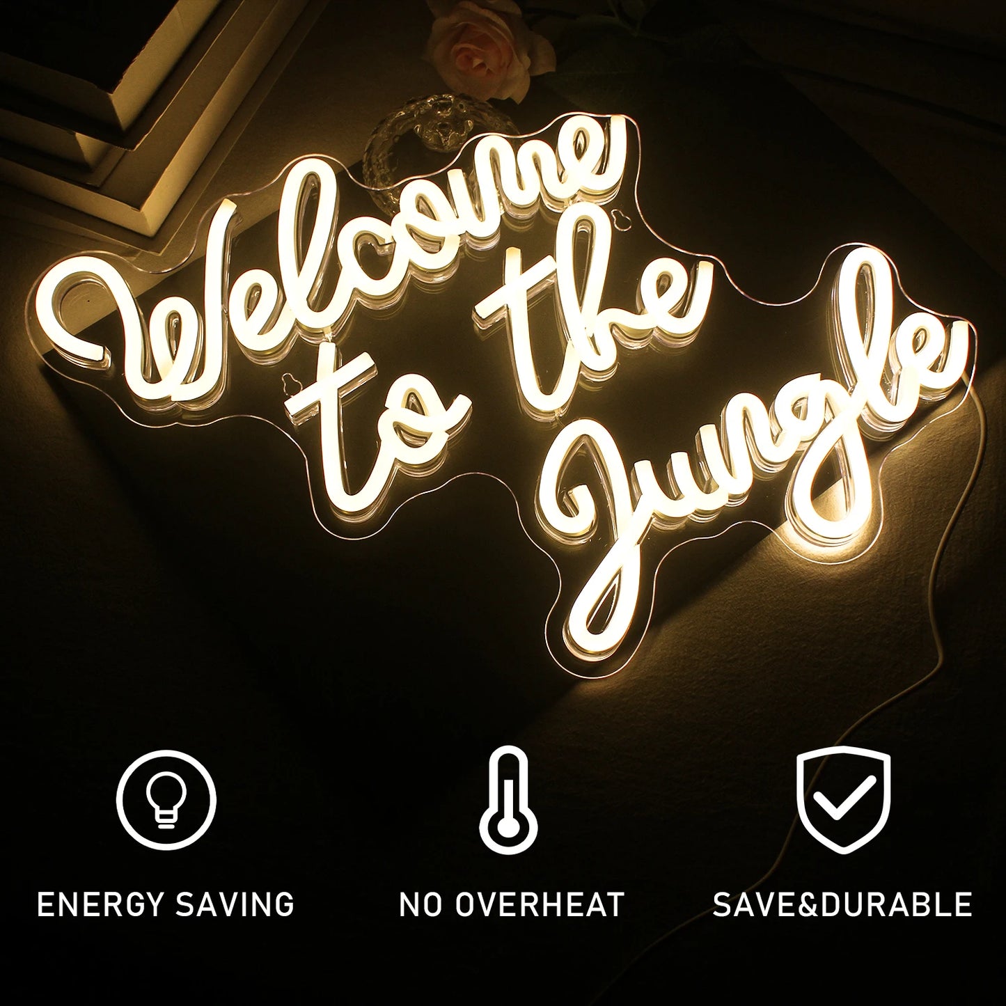 Welcome to the Jungle 5V Mini USB LED Neon Sign - Budget Friendly