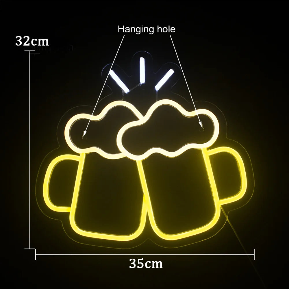 Olutaiheinen kuvio – LED-neonvalomainos (5 V USB)