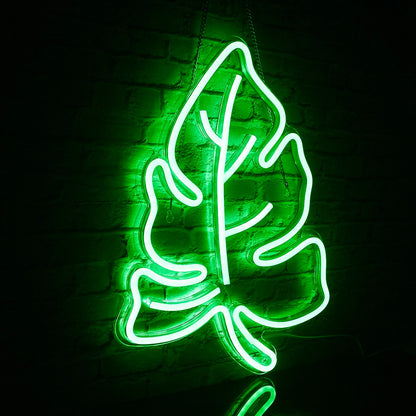 Green Leaf 5V Mini USB LED Neon Sign - Budget Friendly