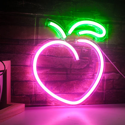 Peach 5V Mini USB LED Neon Sign - Budget Friendly