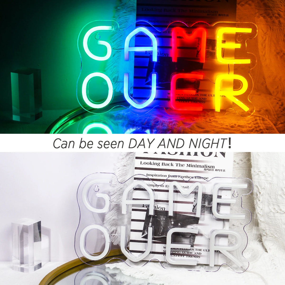 Game Over – LED-neonkyltti (5 V USB)