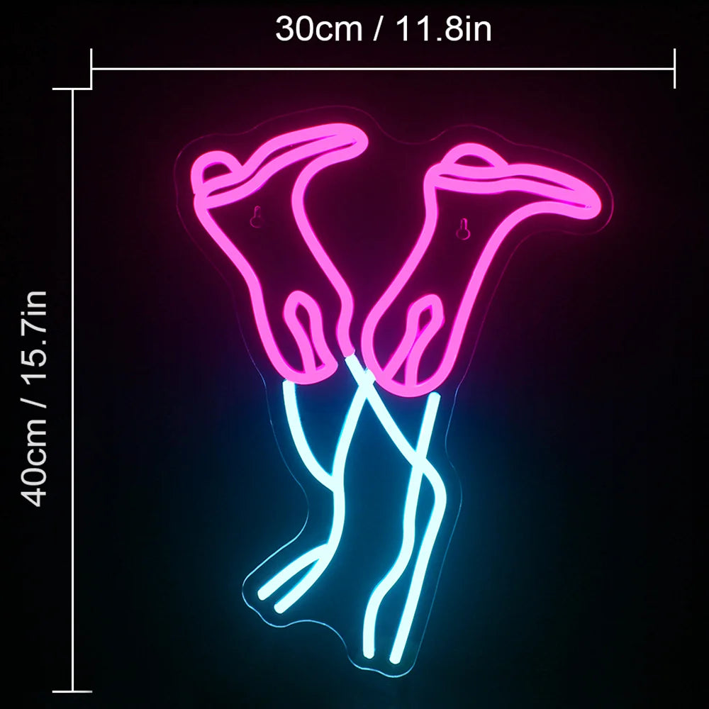 Vaaleanpunainen cowboysaapas – LED-neonkyltti (5 V USB)