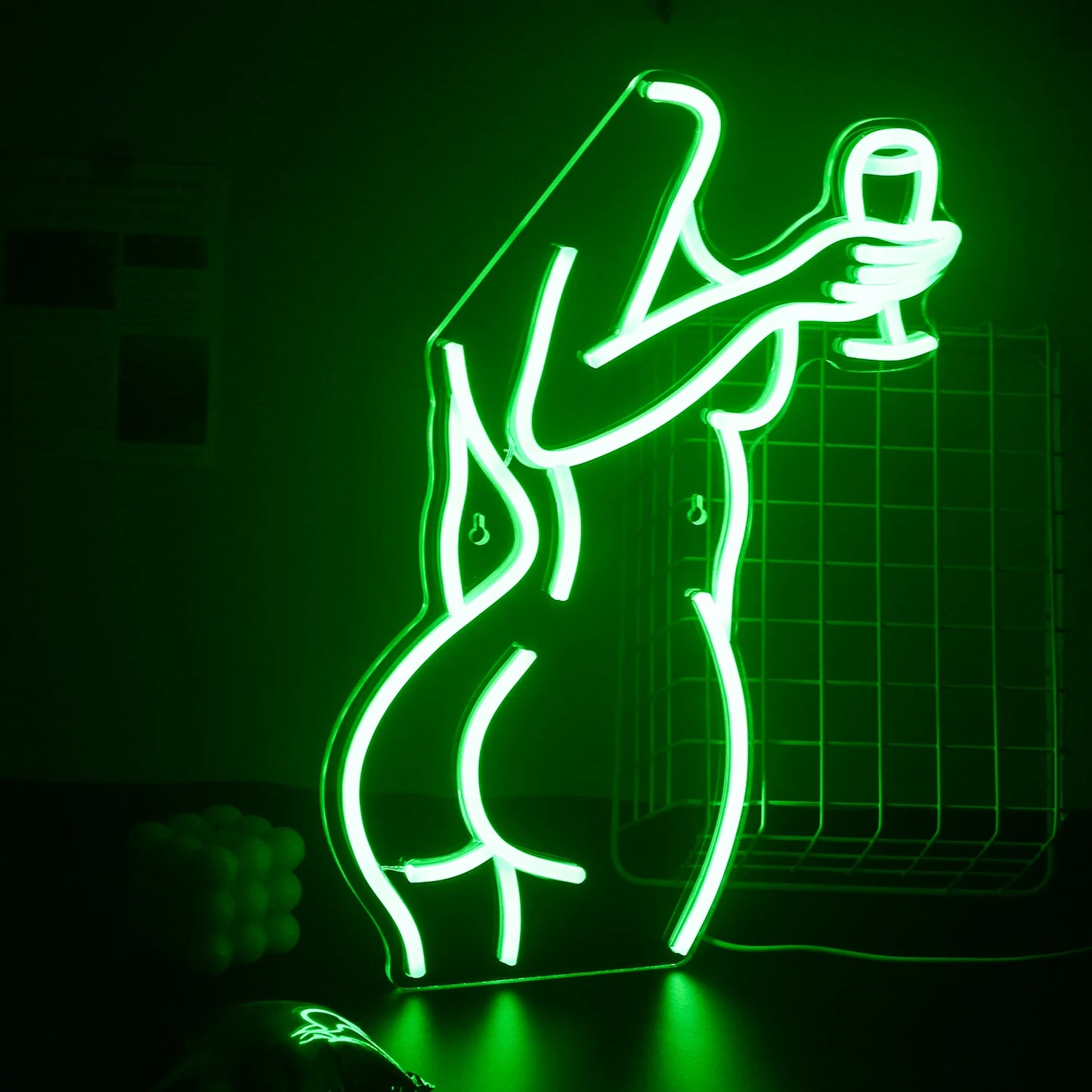 Woman Wine Glass 5V Mini USB LED Neon Sign - Budget Friendly