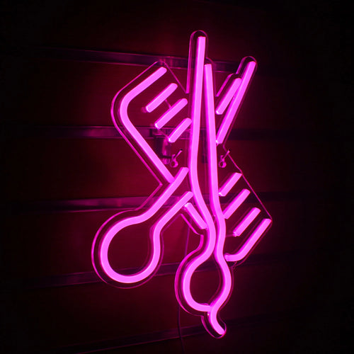 Sax och kam – LED-neonskylt (5 V USB)