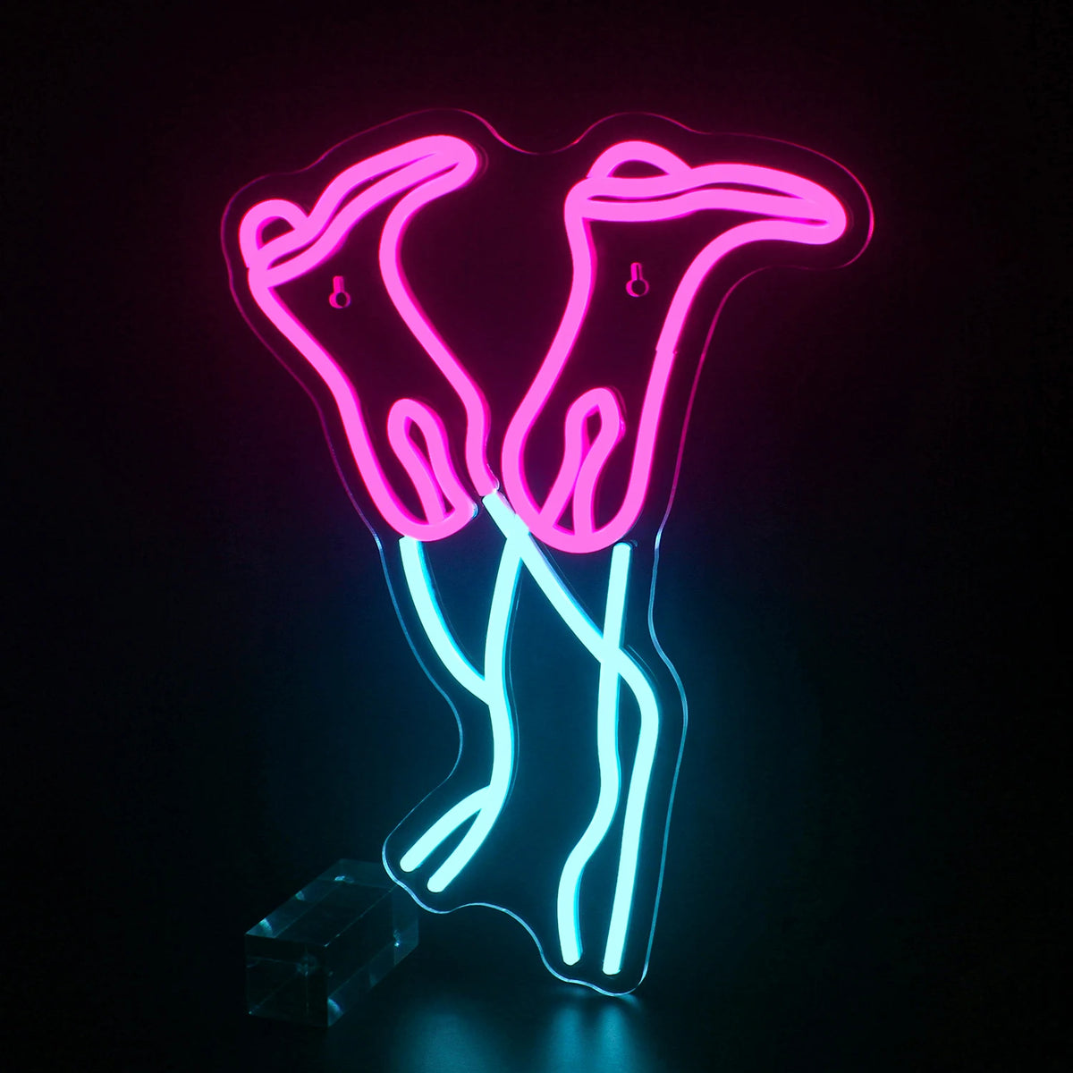 Vaaleanpunainen cowboysaapas – LED-neonkyltti (5 V USB)