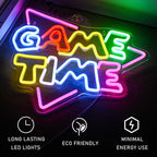 GAME TIME – Kolmio – LED-neonkyltti (5 V USB)
