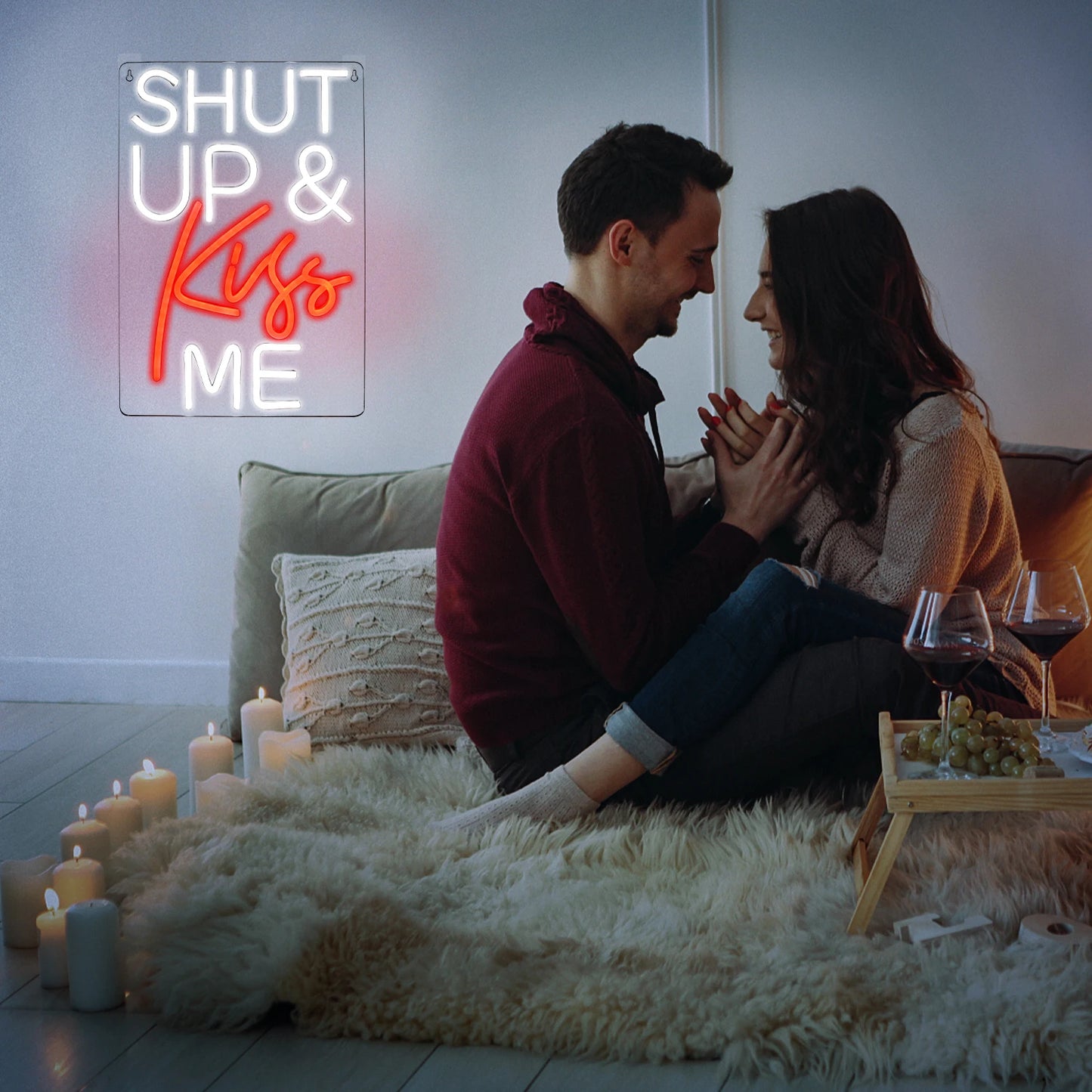 Shut Up Kiss Me 5V USB LED Neon Sign - Budget Friendly