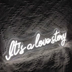It's a Love Story – Kaunokirjoitustyyli – LED-neonkyltti (5 V USB)