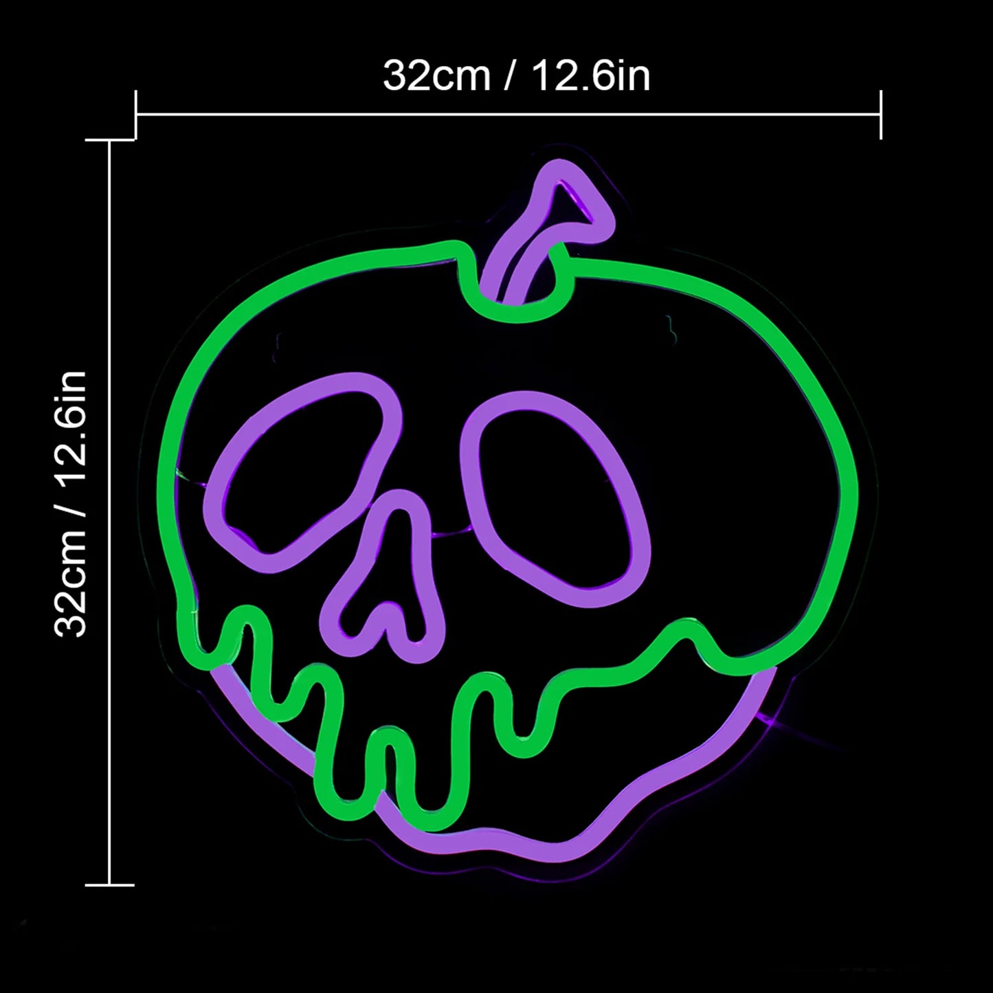 Skull Apple 5V Mini USB  LED Neon Sign - Budget-Friendly