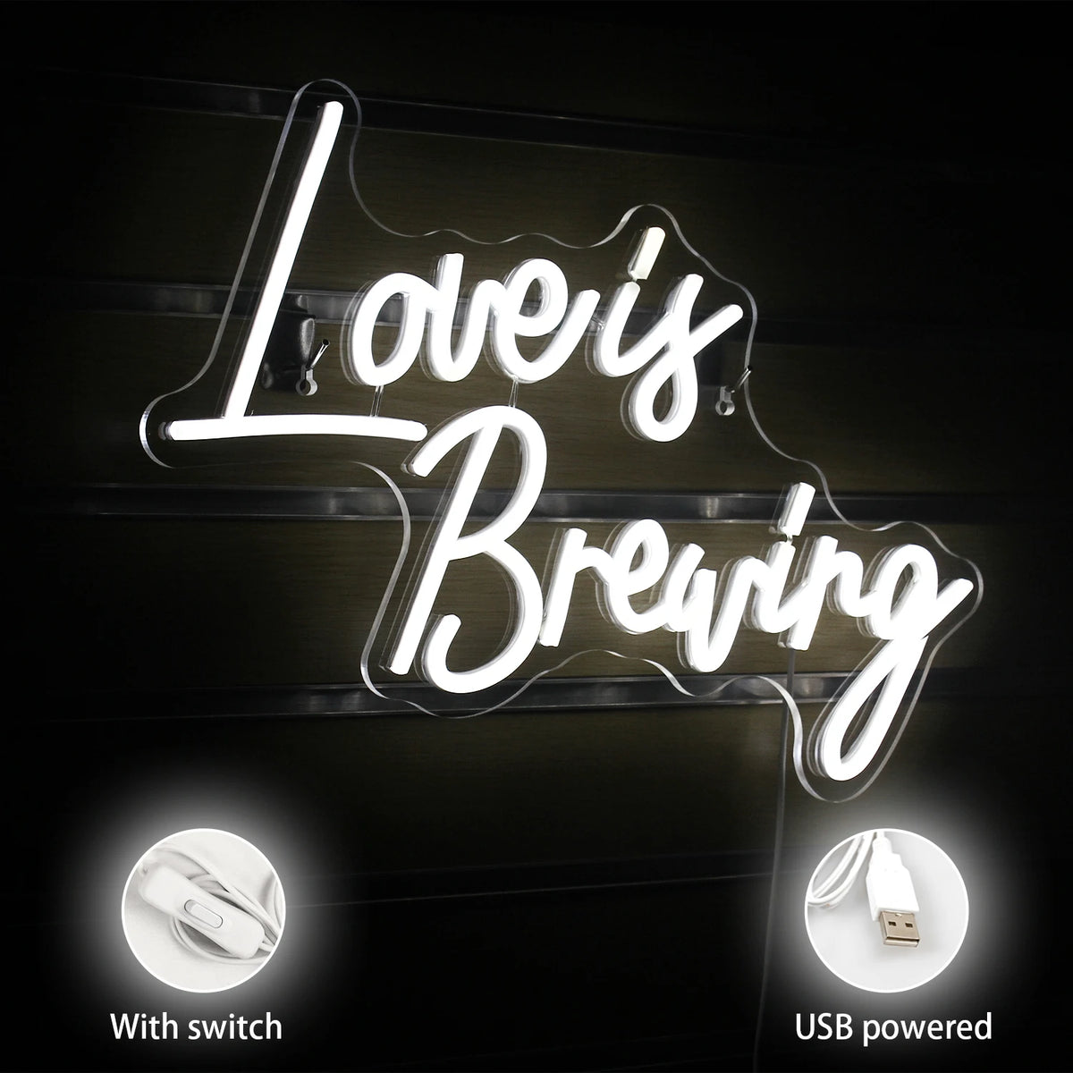 Love Is Brewing – LED-neonkyltti (5 V USB)
