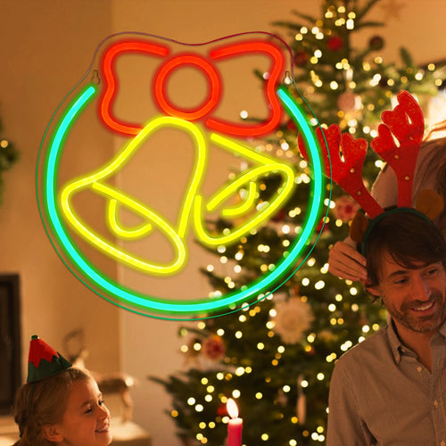Joulukello – LED-neonkyltti (5 V USB)