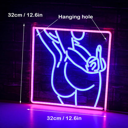 Personality Sexy Woman Body 5V Mini USB LED Neon Sign - Budget Friendly