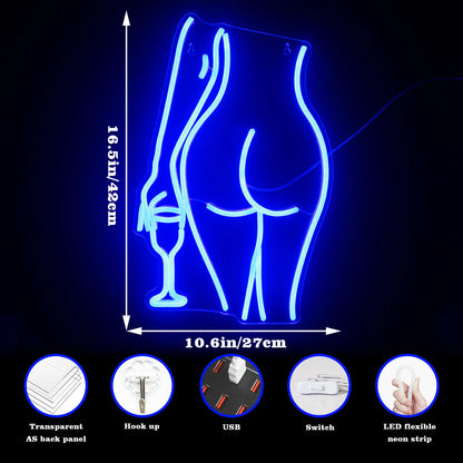 Sexy Lady 5V Mini USB  LED Neon Sign - Budget-Friendly