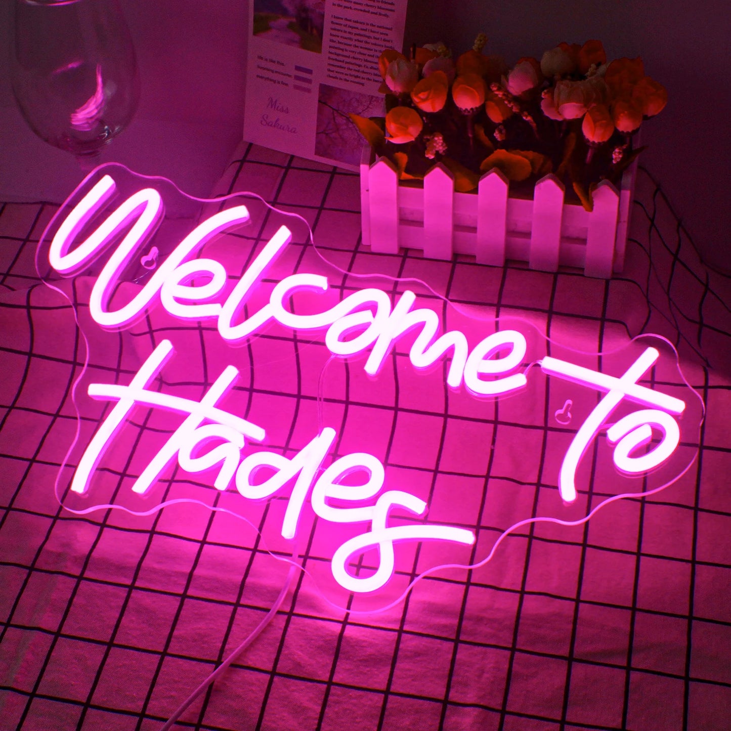 Welcome to Hades 5V Mini USB  LED Neon Sign - Budget-Friendly