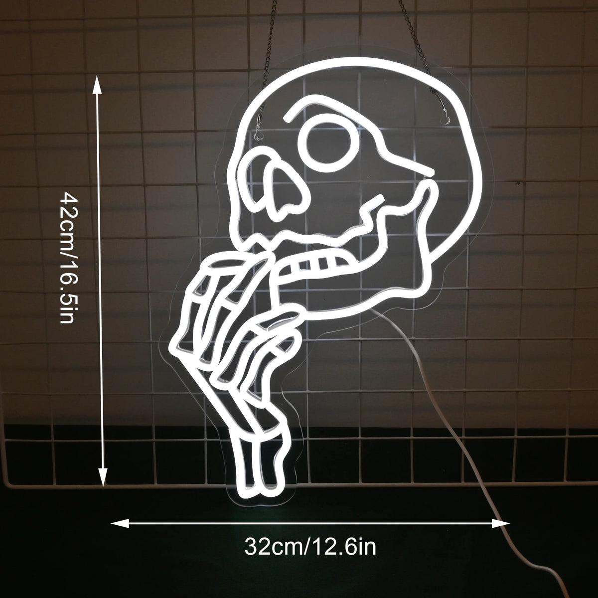 Pääkallo – LED-neonkyltti (5 V USB)
