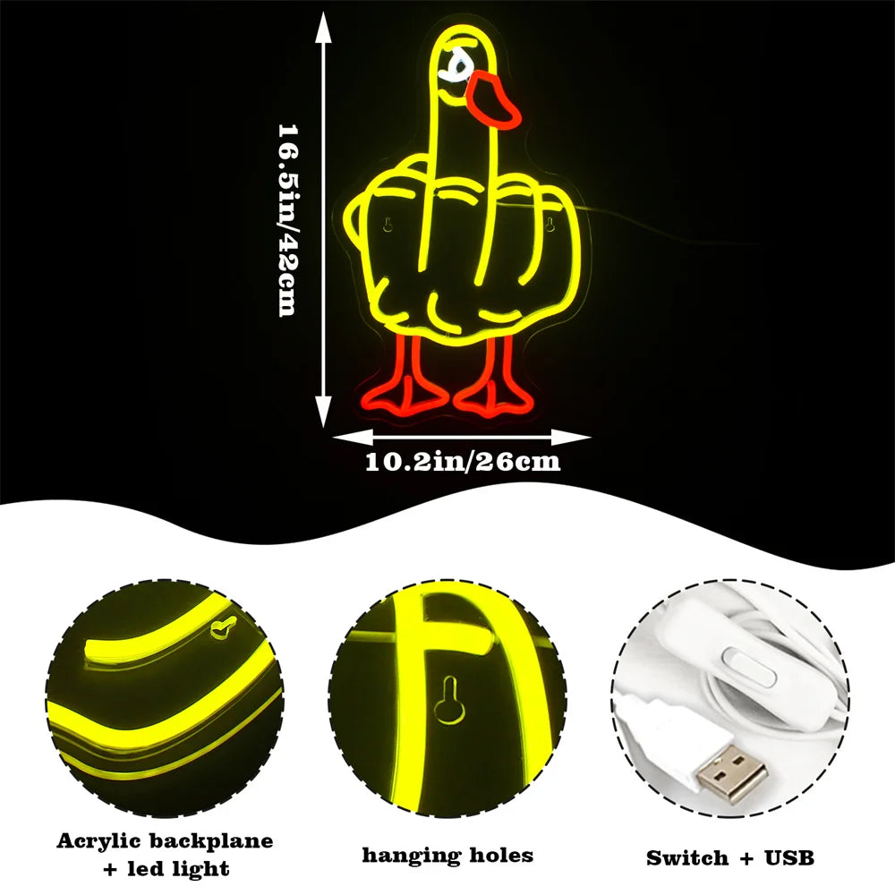 Ankka – LED-neonkyltti (5 V USB)
