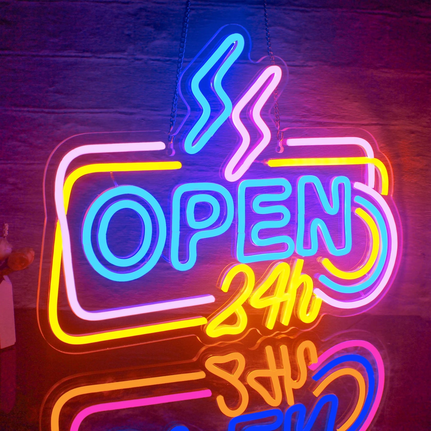 24 Hours Open 5V Mini USB LED Neon Sign - Budget Friendly