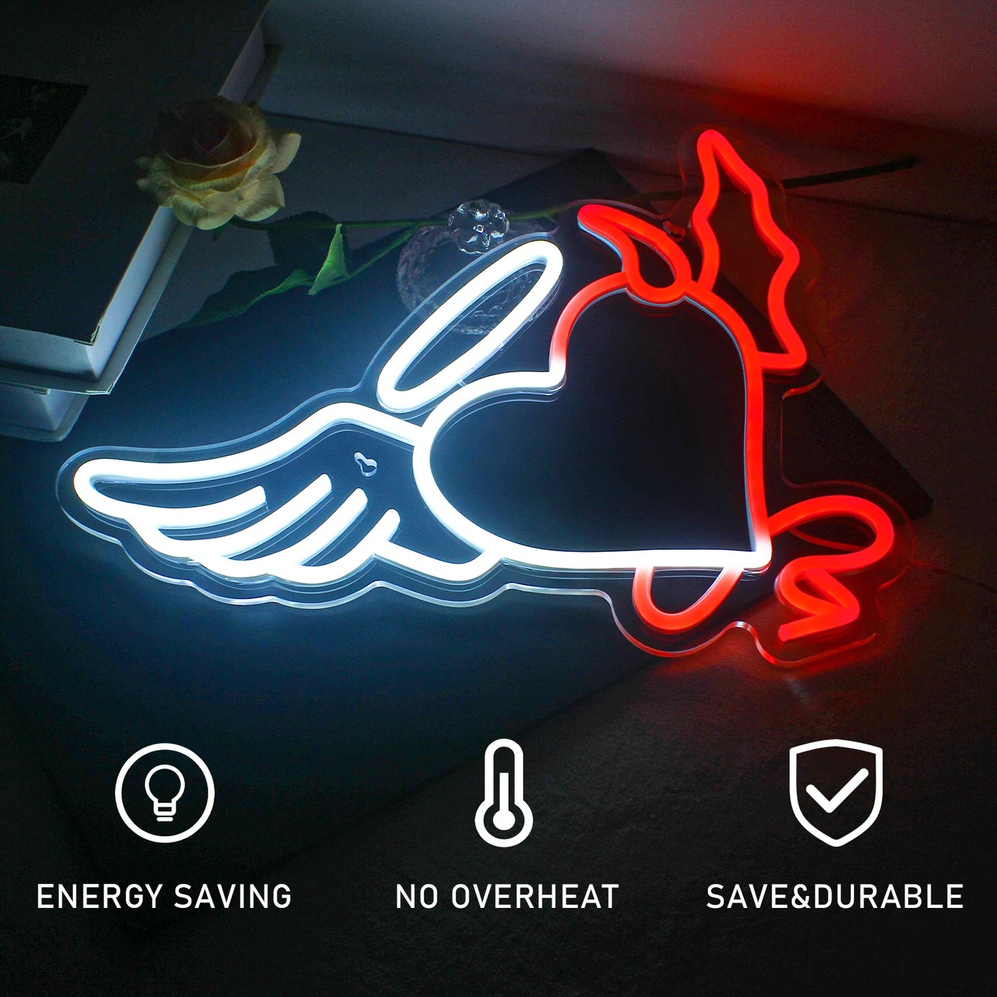 Heart 5V Mini USB LED Neon Sign - Budget Friendly