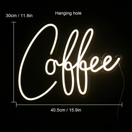 Coffee – LED-ljusskylt (5 V USB)