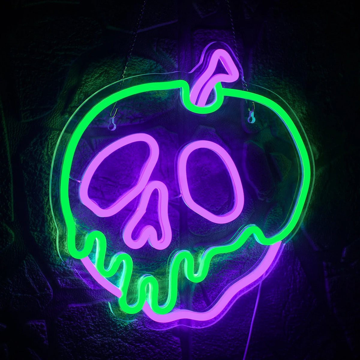 Omena ja pääkallo – LED-neonkyltti (5 V USB)