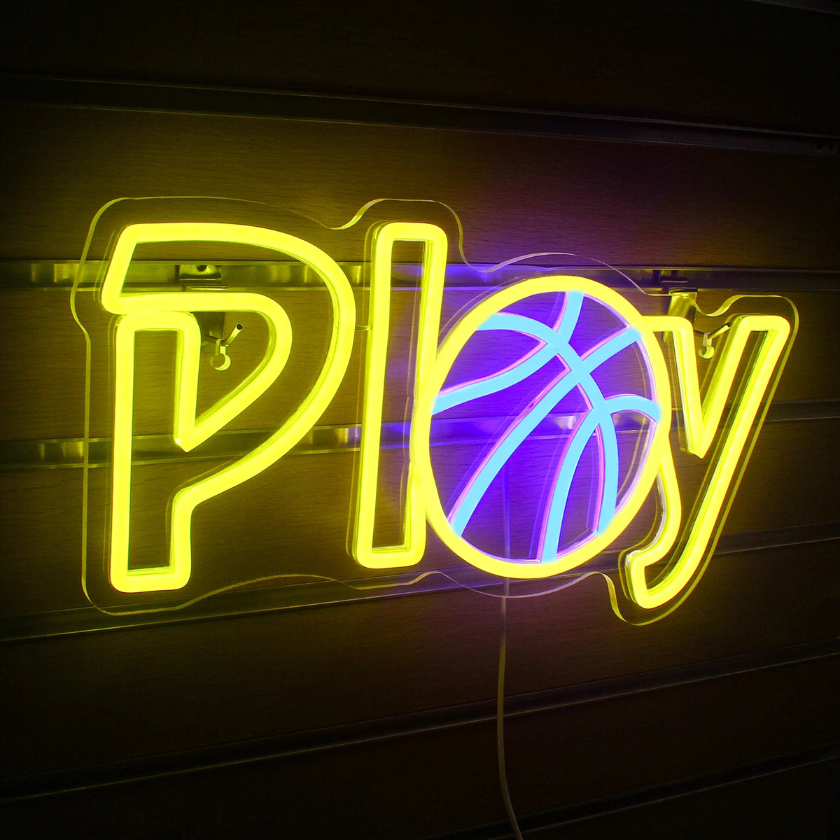 Play – Koripallo A-kirjaimen tilalla – LED-neonkyltti (5 V USB)