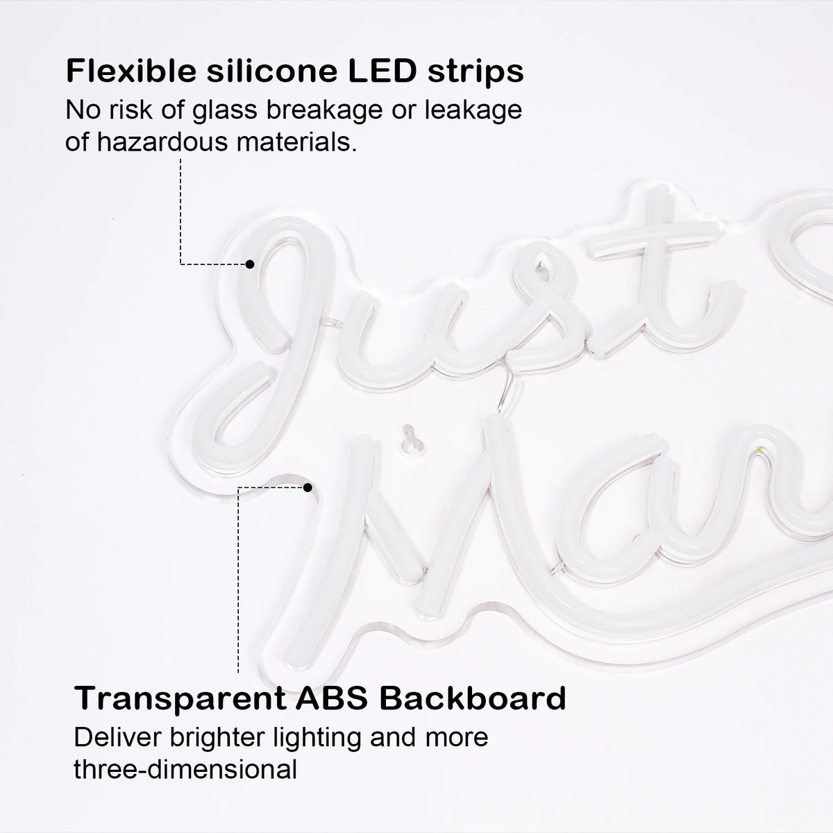Just Married 5V USB LED Neon Sign - Budget Friendly