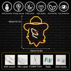 Cowboy Girl Hats 5V USB LED Neon Sign - Budget Friendly