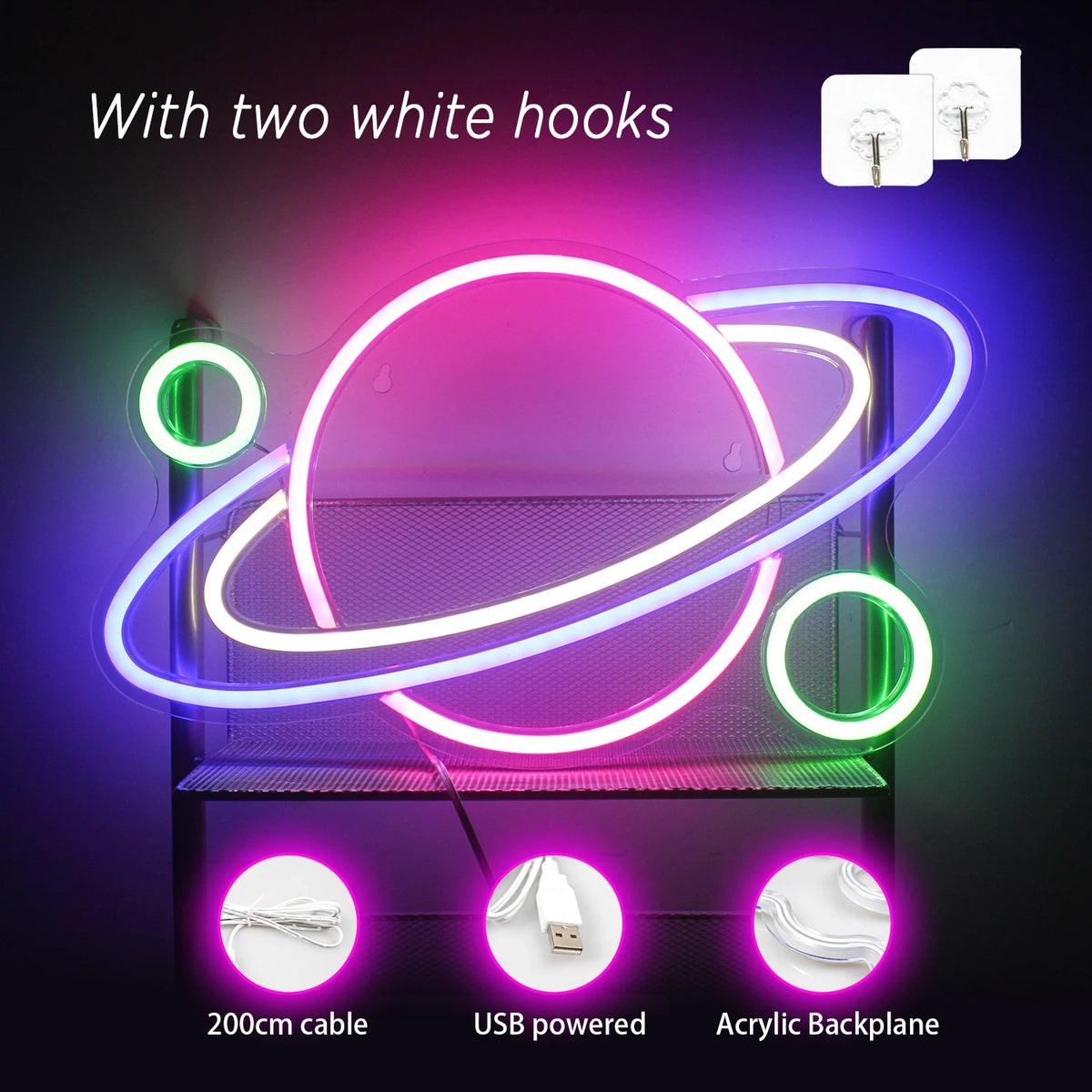 Planeetta – LED-neonkyltti (5 V USB)