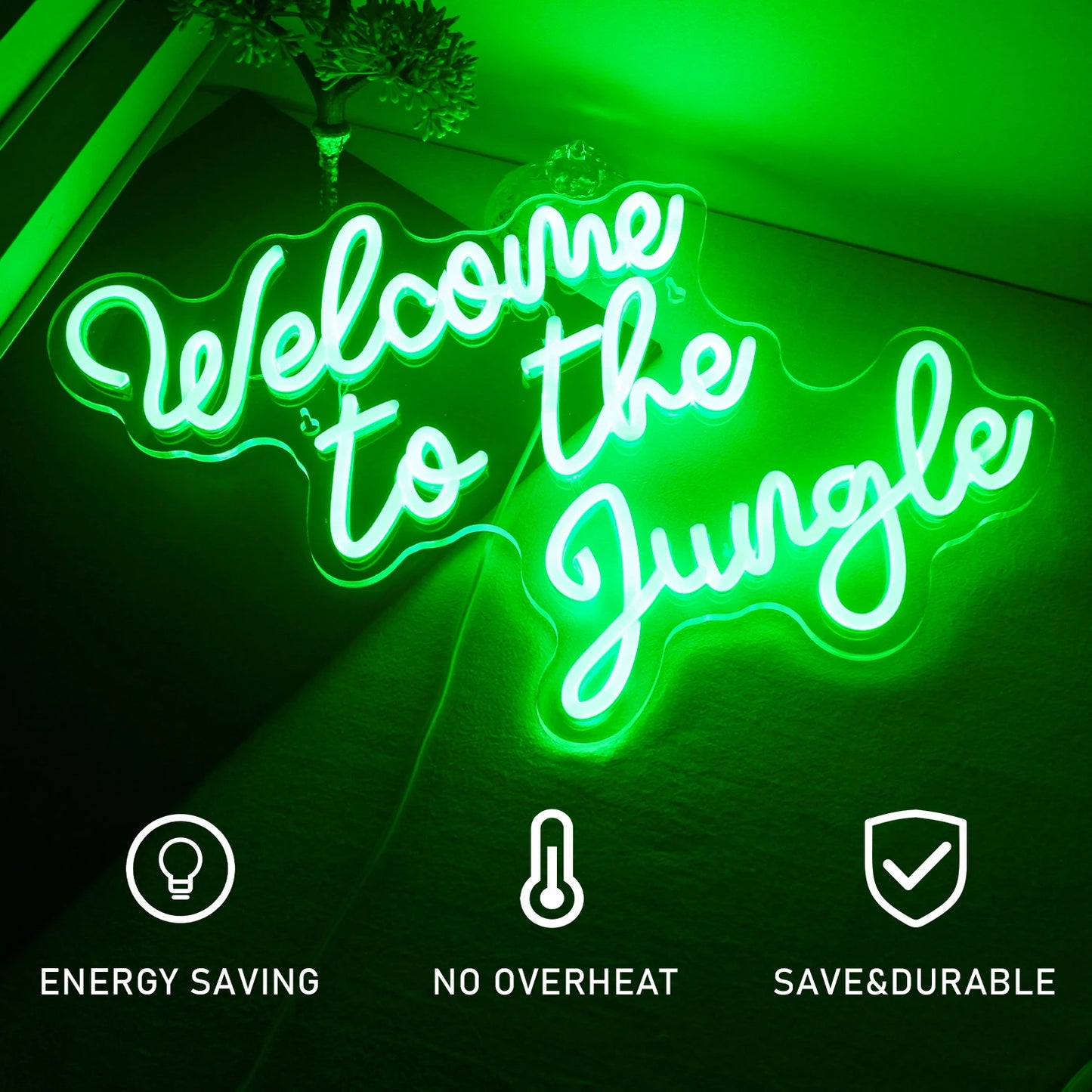 Welcome To The Jungle 5V USB LED Neon Sign - Budget Friendly