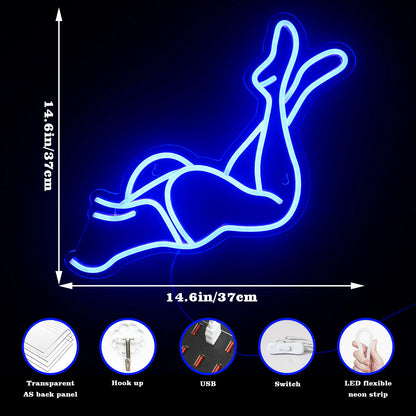 Sexy Women Legs 5V Mini USB LED Neon Sign - Budget Friendly