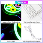 OPEN – Cocktaillasi – LED-neonvalomainos (5 V USB)