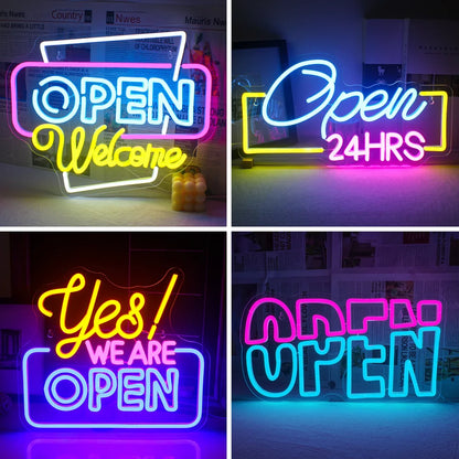 Open Welcome 5V Mini USB LED Neon Sign - Budget Friendly