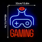 GAMING – Kvinna och spelkontroll – LED-neonskylt (5 V USB)