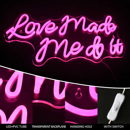 Love Made Me Do It 5V Mini USB LED Neon Sign - Budget Friendly