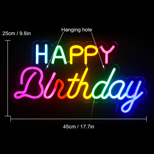 Happy Birthday – LED-neonkyltti (5 V USB)