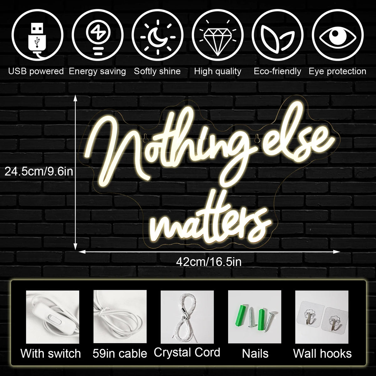 Nothing Else Matters – LED-neonkyltti (5 V USB)