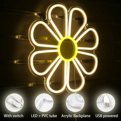 Flower 5V Mini USB LED Neon Sign - Budget Friendly