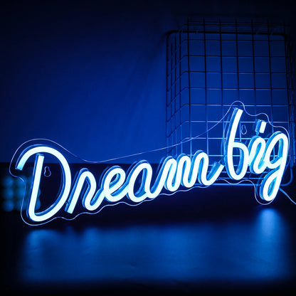 Dream Big 5V Mini USB LED Neon Sign - Budget Friendly