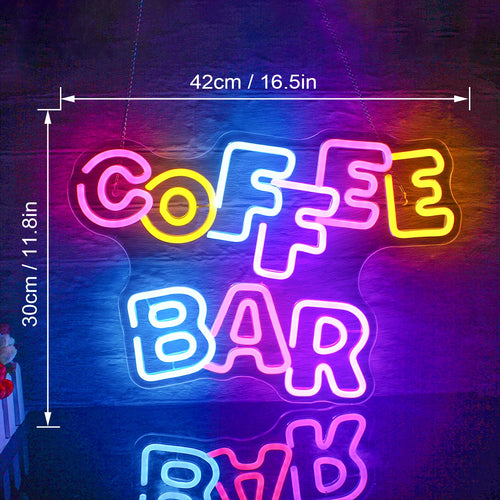 Coffee Bar – LED-neonvalomainos (5 V USB)