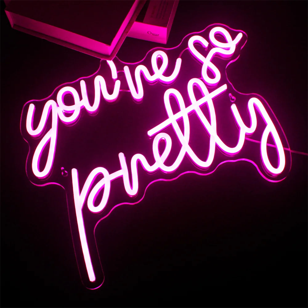 You’re so pretty 5V Mini USB LED Neon Sign - Budget Friendly