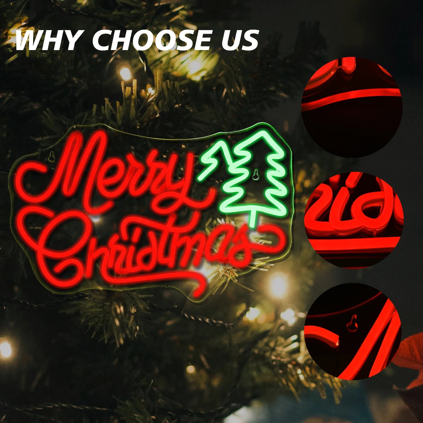 Christmas Tree 5V USB LED Neon Sign - Budget Friendly