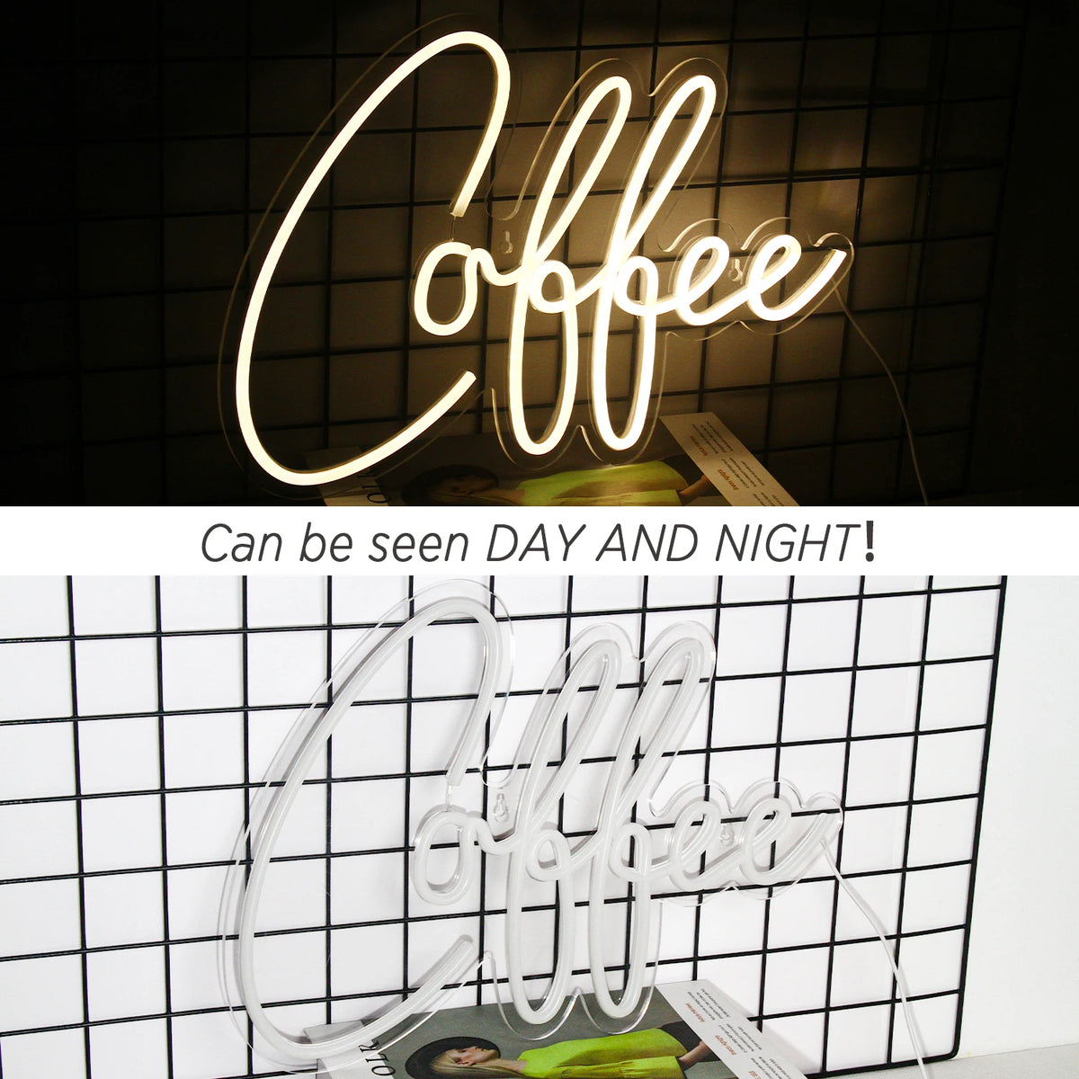 Coffee – LED-neonvalomainos (5 V USB)